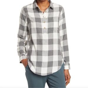 Marine Layer Gray and White Checkered Shirt